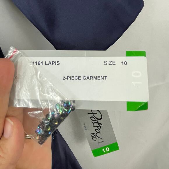 NWT Patra Midi Sequin Bodice Charmeuse Dress with Jacket Navy Blue Wedding 10 - Picture 8 of 8